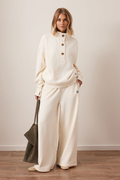 Marli Button Sweat in Marshmallow by Ceres Life