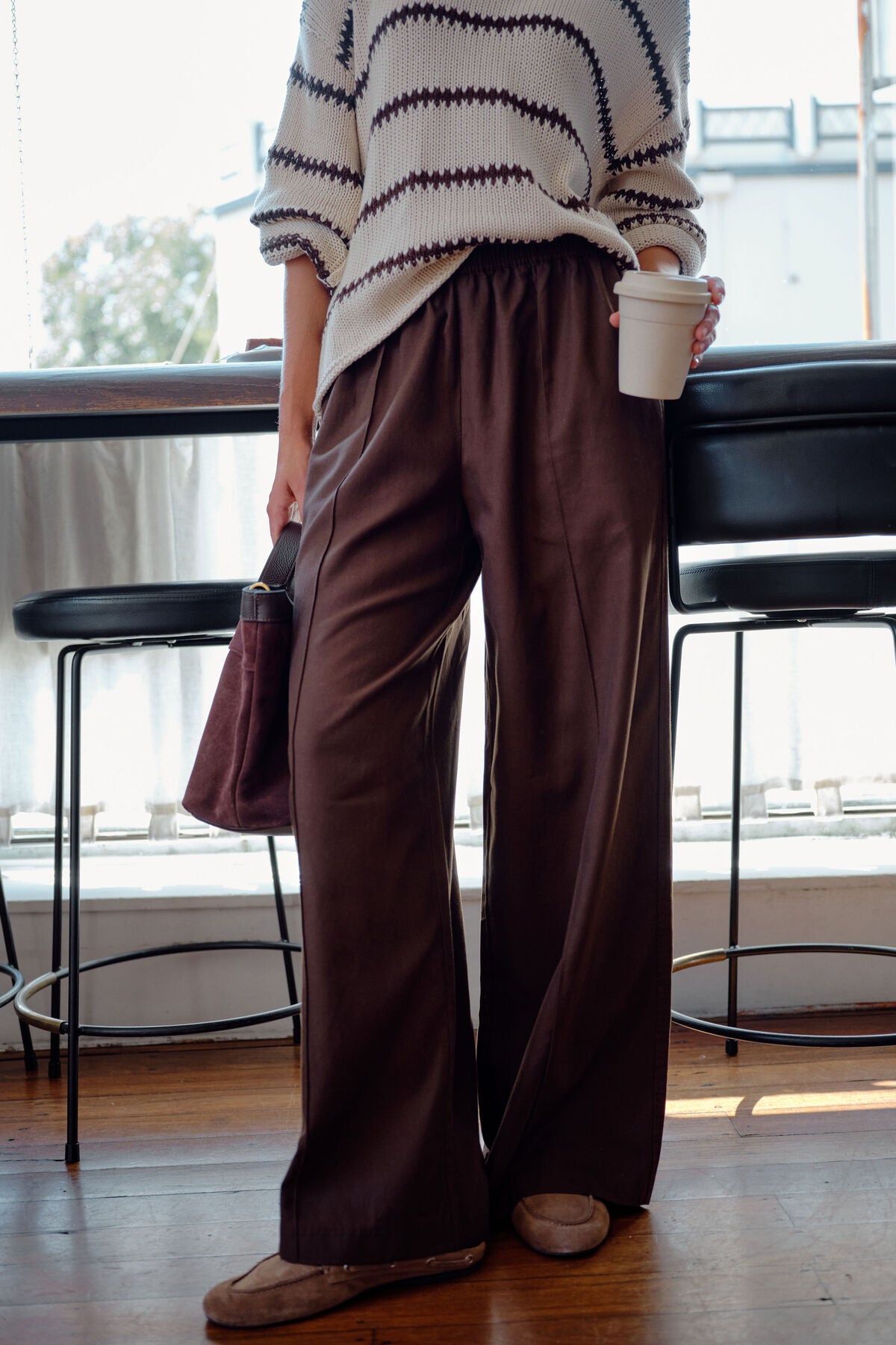 Izzie Pinstitch Pant in Chocolate