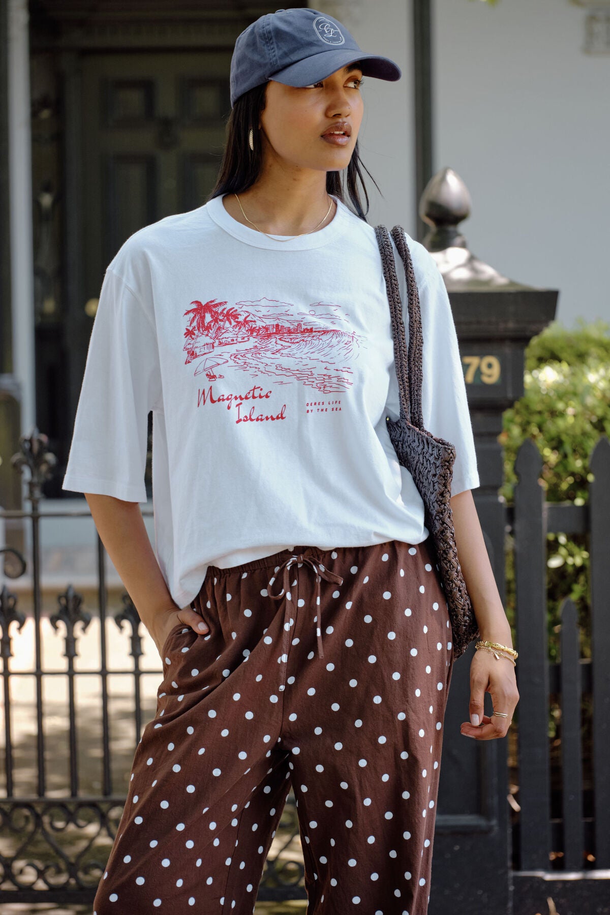 Ceres Life Macy Print Tee in Whiter/Maggie Island
