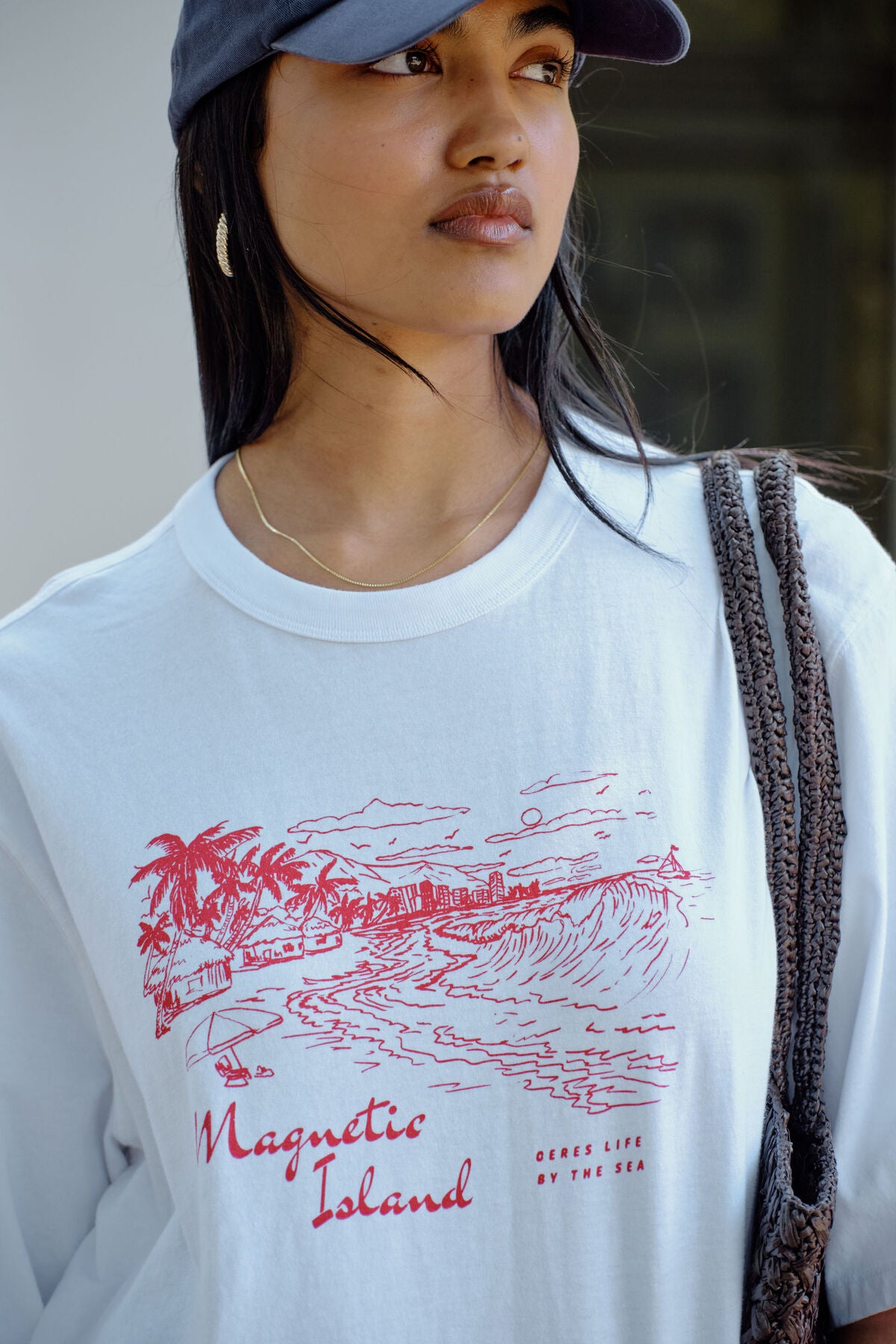 Ceres Life Macy Print Tee in Whiter/Maggie Island