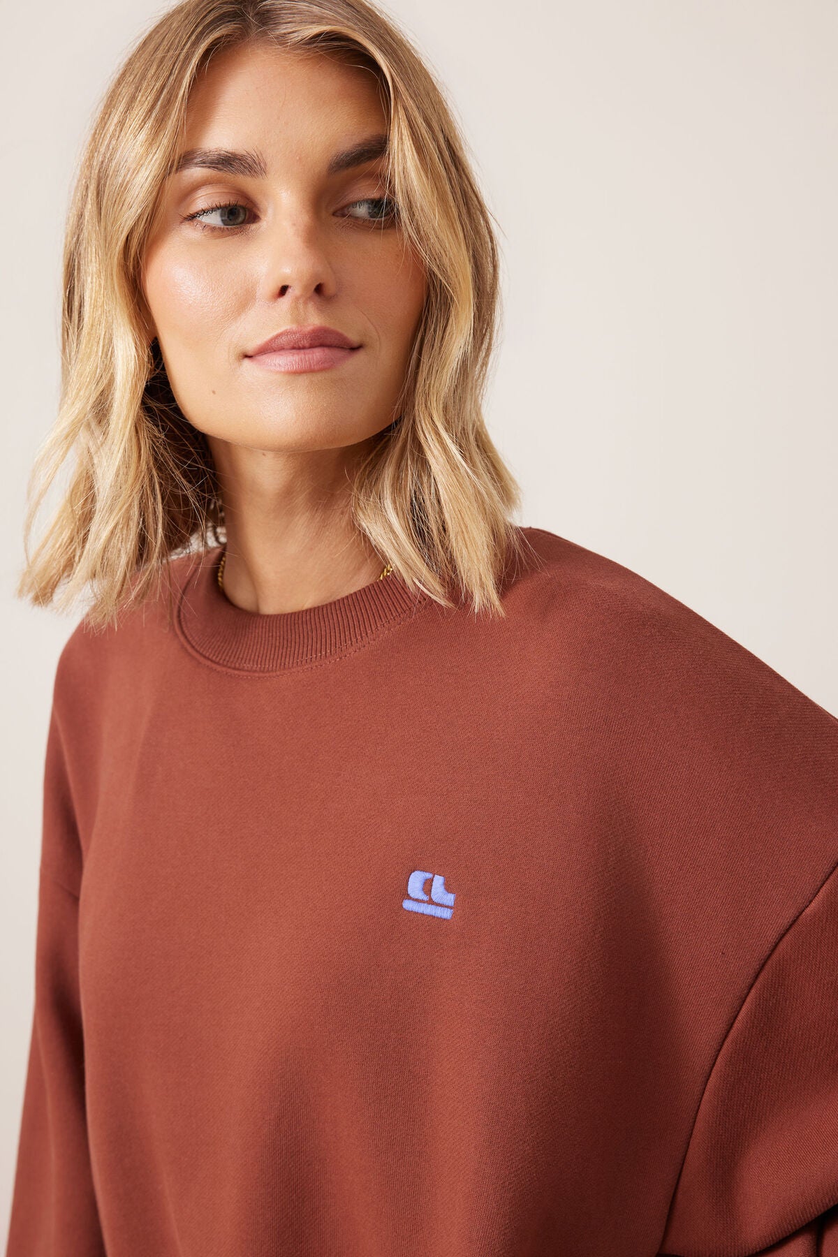 Quinn Slouchy Crew in Burnt Toffee by Ceres Life