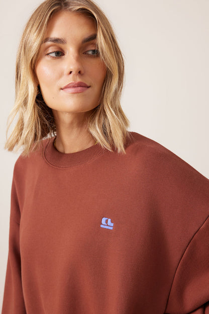 Quinn Slouchy Crew in Burnt Toffee by Ceres Life