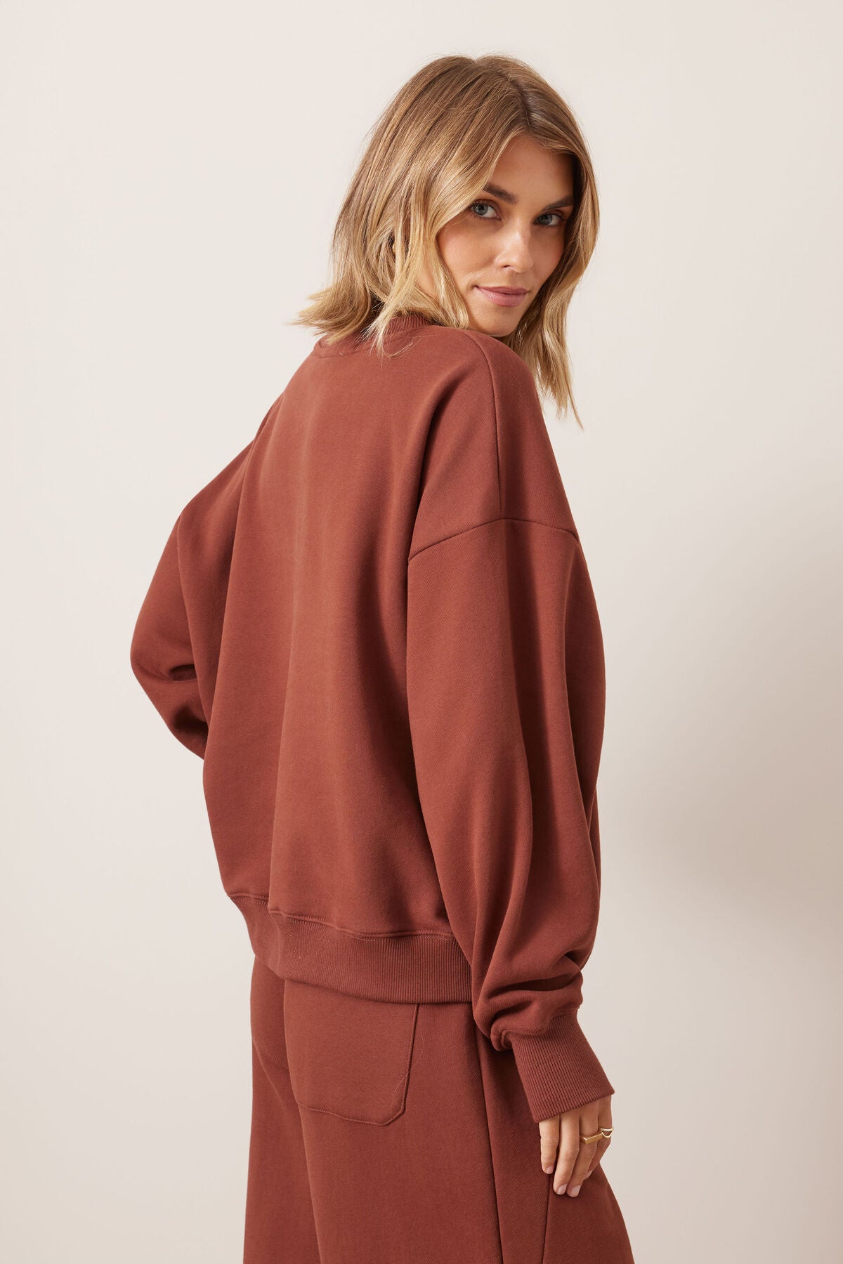 Quinn Slouchy Crew in Burnt Toffee by Ceres Life