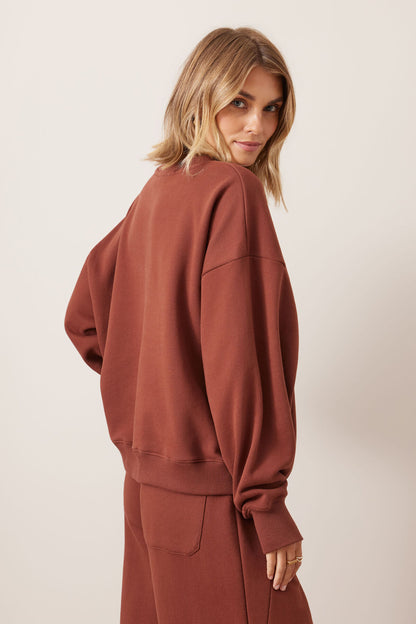 Quinn Slouchy Crew in Burnt Toffee by Ceres Life