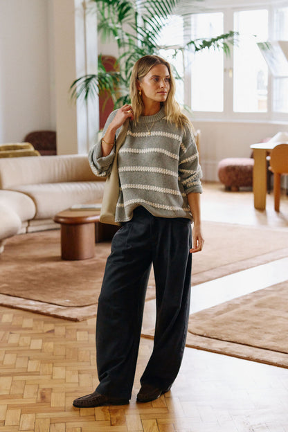 Gemma Pleat Pant in Washed Black by Ceres Life