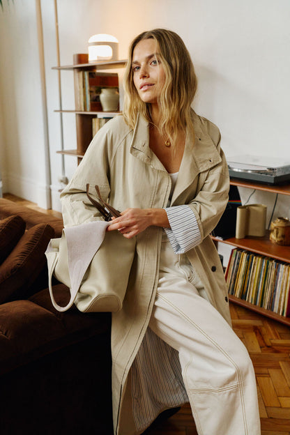 Rowan Longline Jacket in Stone by Ceres Life