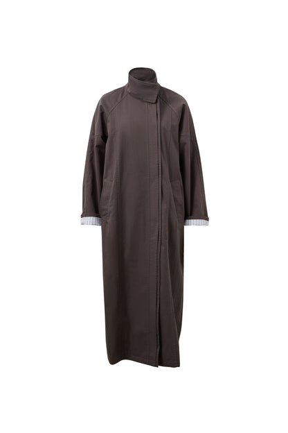 Rowan Longline Jacket in Tobacco Brown by Ceres Life