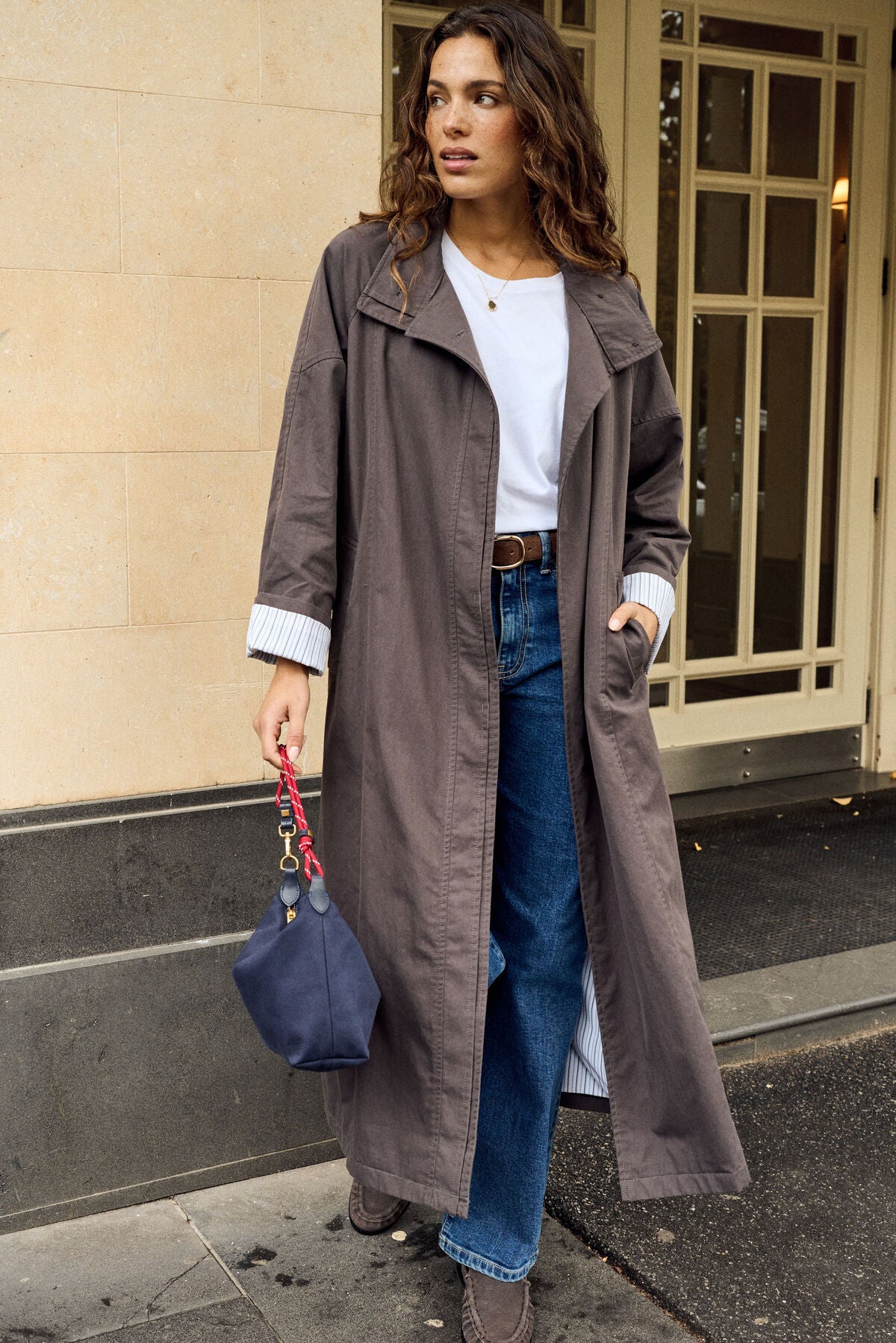 Rowan Longline Jacket in Tobacco Brown by Ceres Life
