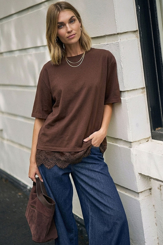 Lacey Tee in Chocolate
