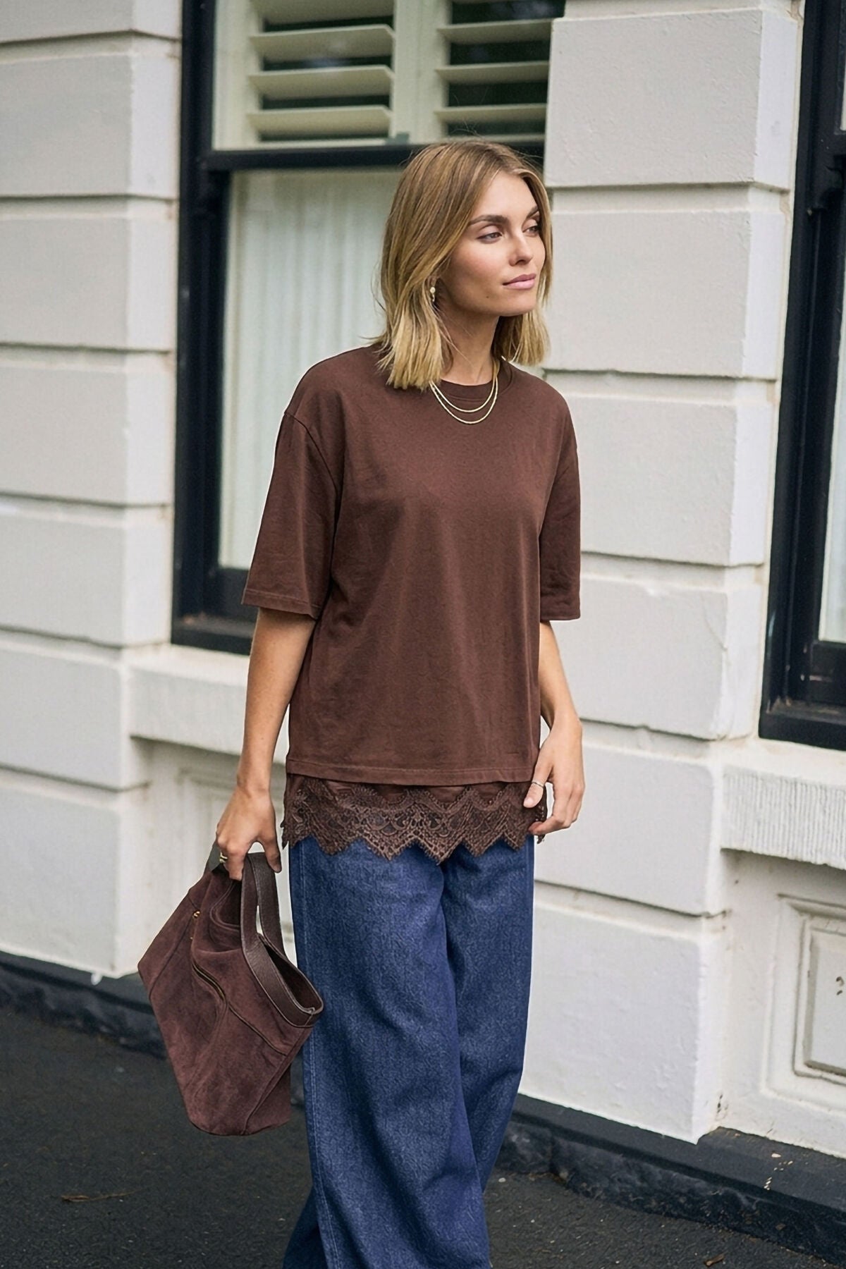 Lacey Tee in Chocolate