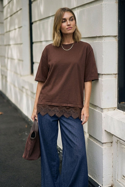 Lacey Tee in Chocolate