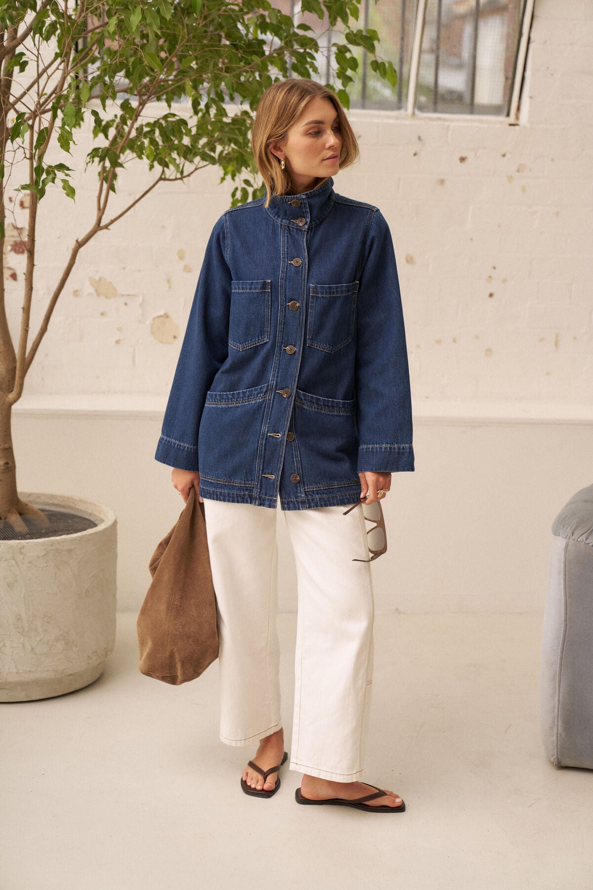 Tilda Funnel Neck Shacket by Ceres Life