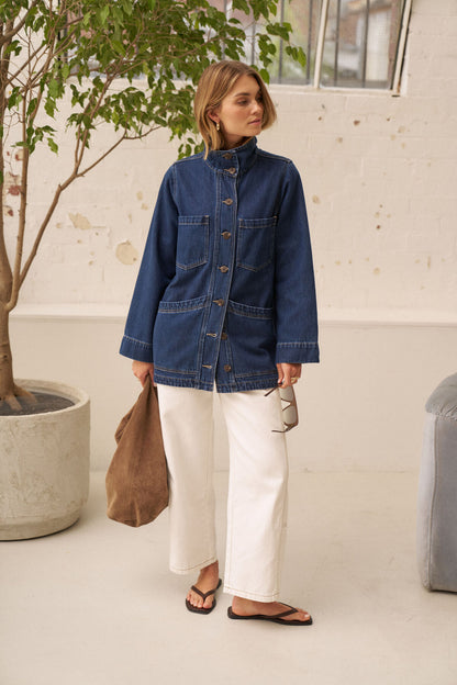 Tilda Funnel Neck Shacket by Ceres Life