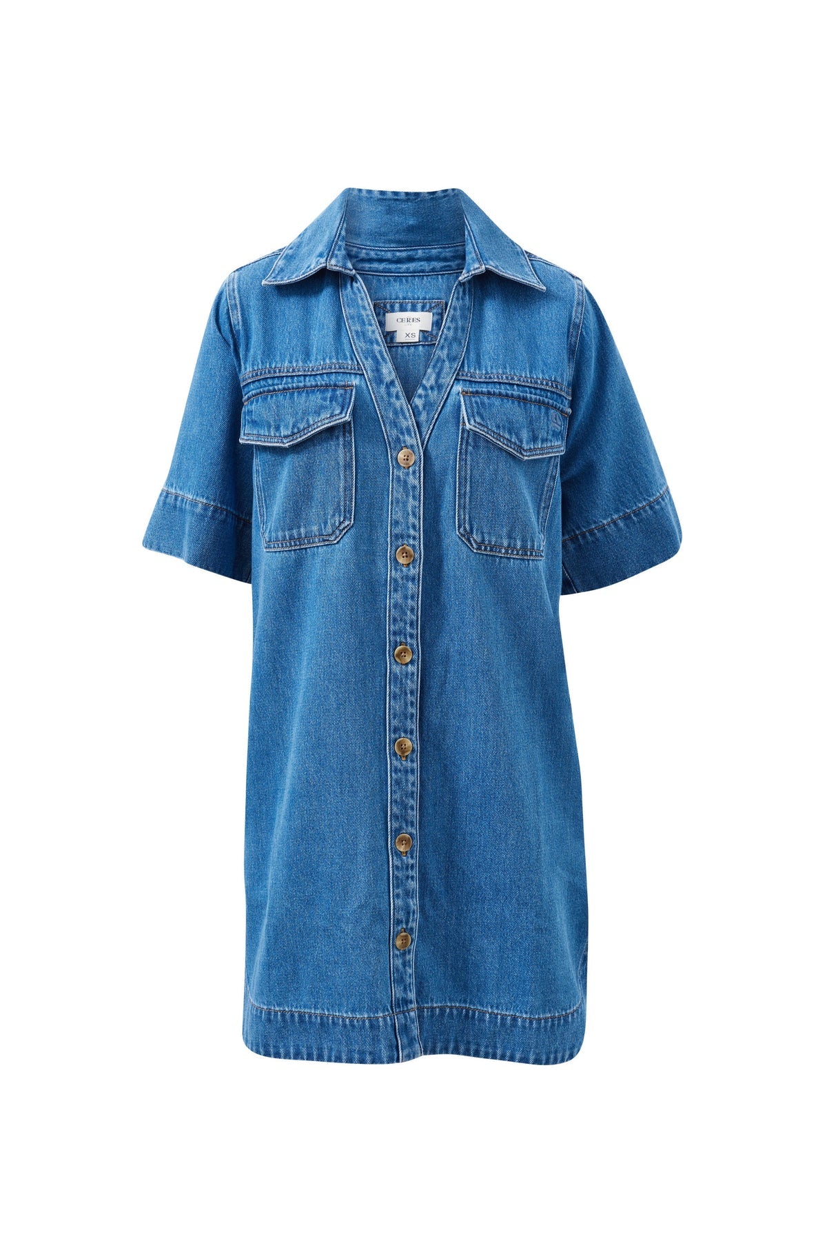 Bonnie Relaxed Shirt Dress in Fresh Indigo