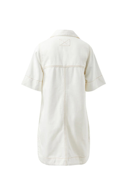 Bonnie Relaxed Shirt Dress in Fresh Ecru