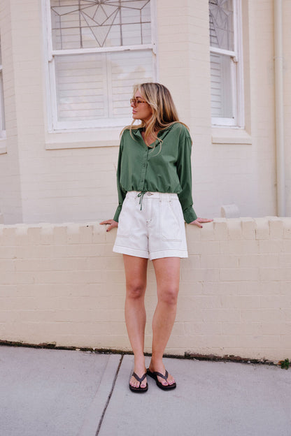 Clover Tie Shirt in Basil