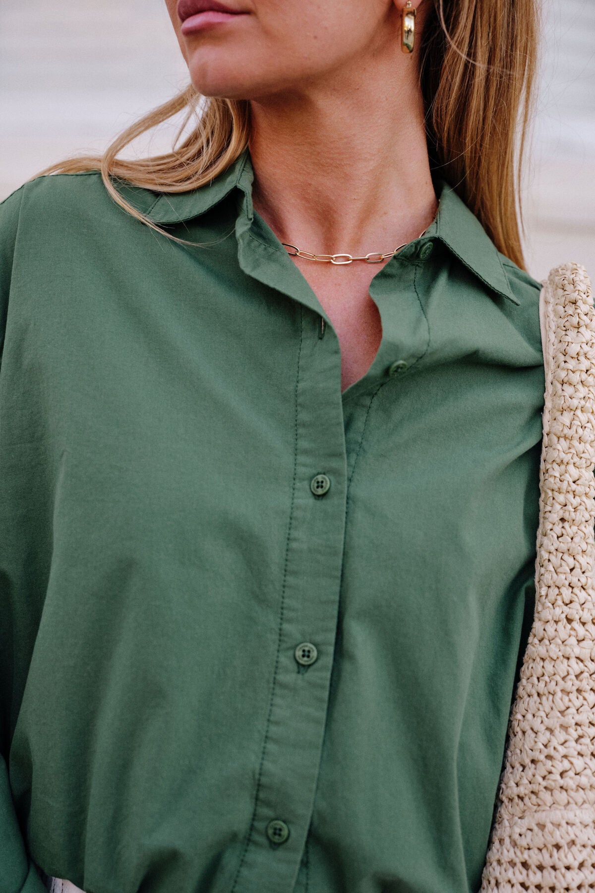 Clover Tie Shirt in Basil