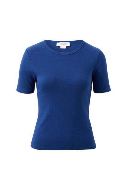Ceres Life Luella Rib Tee in Prussian Blue