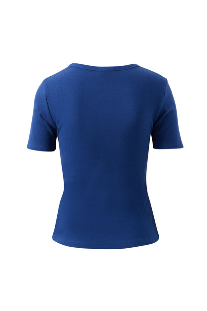 Ceres Life Luella Rib Tee in Prussian Blue