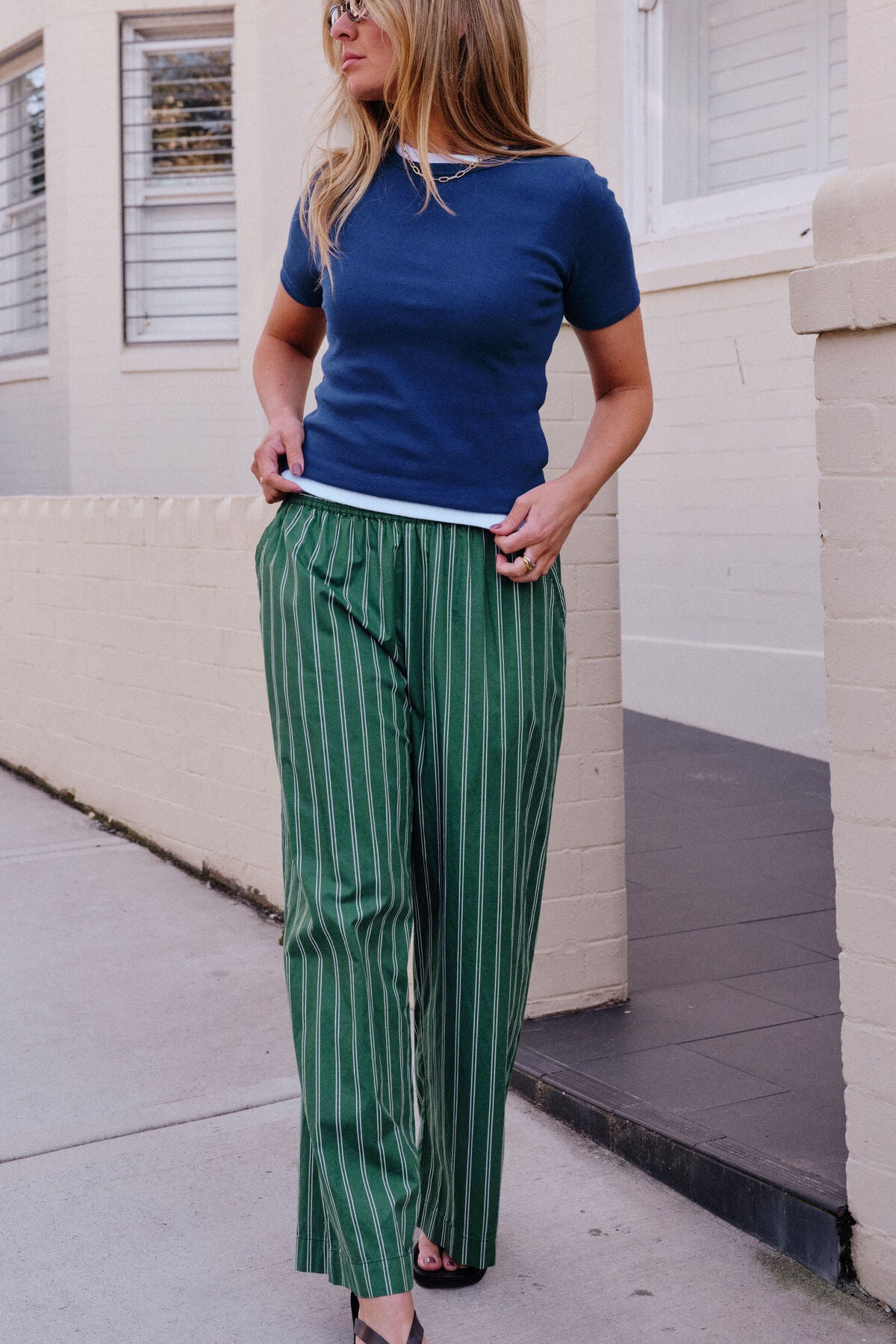 Ceres Life Luella Rib Tee in Prussian Blue