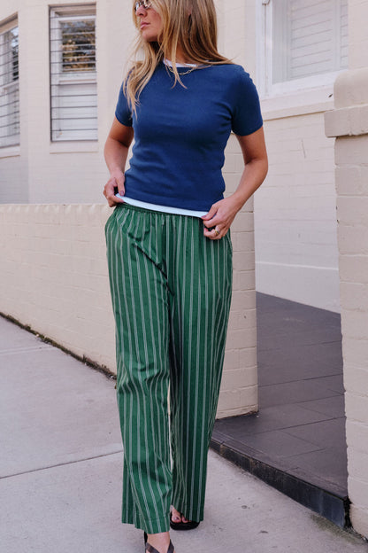 Ceres Life Luella Rib Tee in Prussian Blue