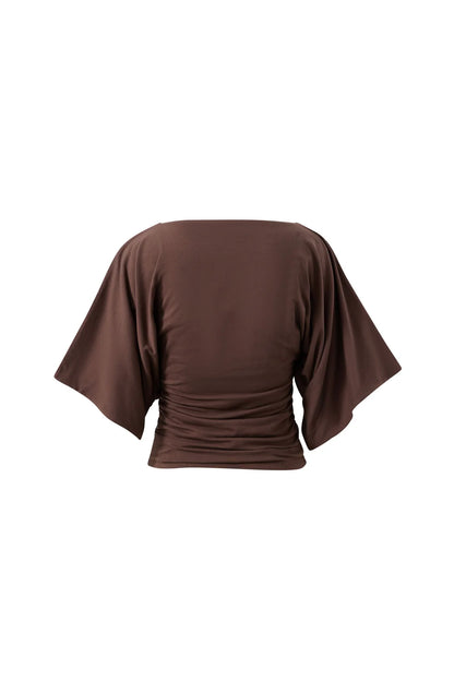 Molly Relaxed Sleeve Tee in Chocolate