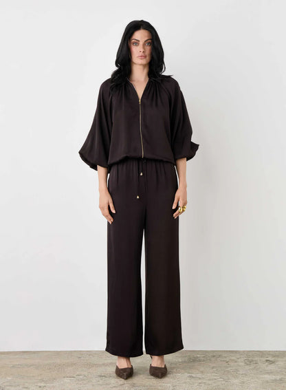 Esmaee Mercer Bomber Jacket in Chocolate