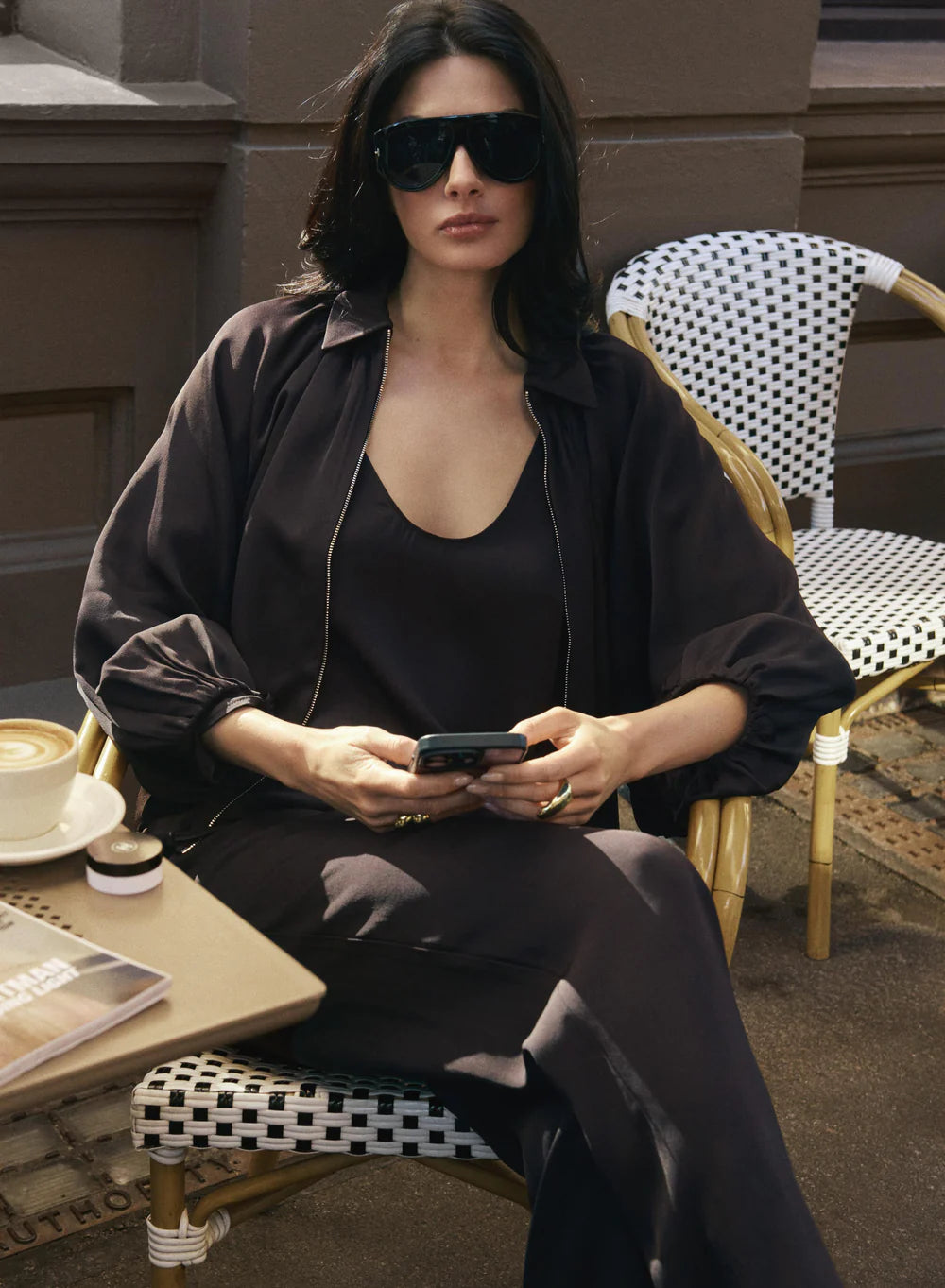 Esmaee Mercer Bomber Jacket in Chocolate