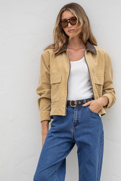Cindy Cord Jacket - Tan