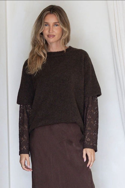 Louise Lacey Knit Top - Chocolate