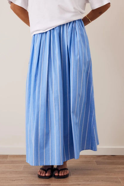 Ceres Life Florence Maxi Skirt in Blue Stripe