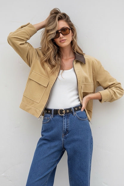 Cindy Cord Jacket - Tan