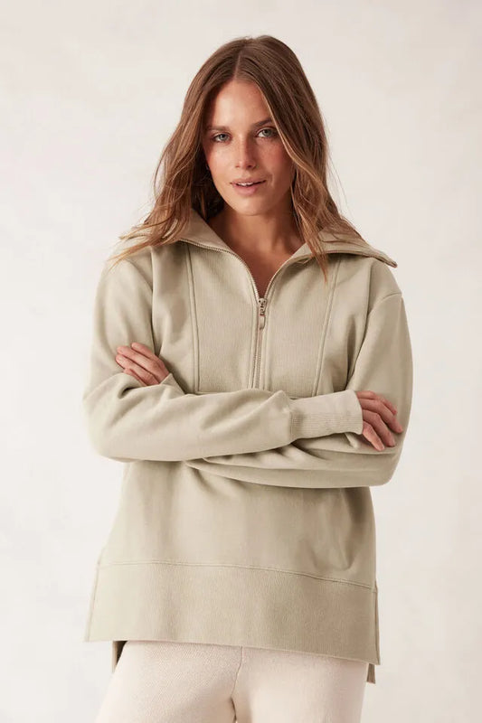 Ceres Life Half Zip Sweater in Matcha