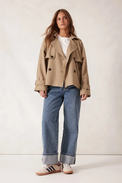 Ceres Life Short Trench / Coat Summer Taupe