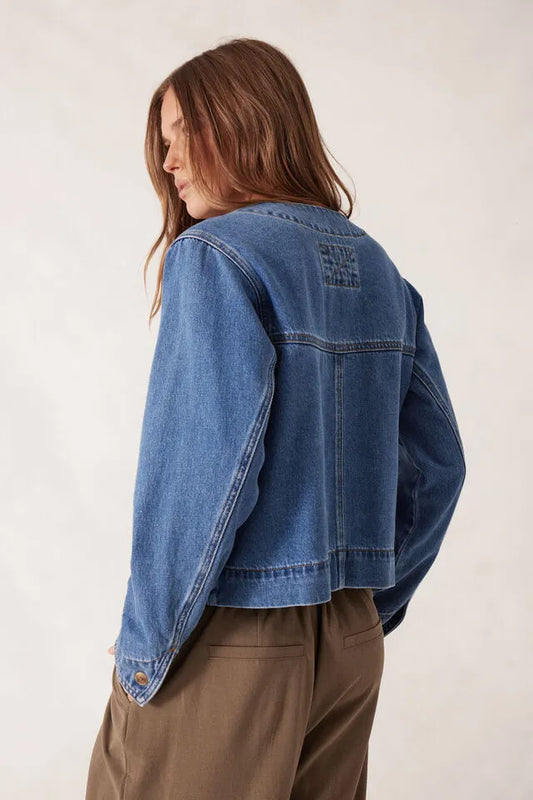 Ceres Life Collarless Denim Jacket