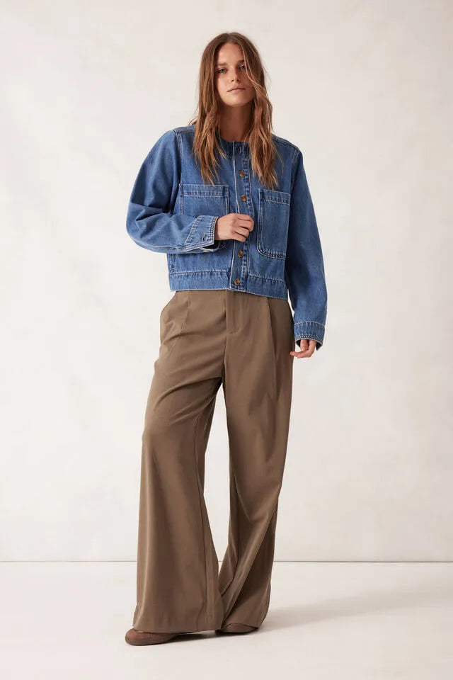 Ceres Life Collarless Denim Jacket