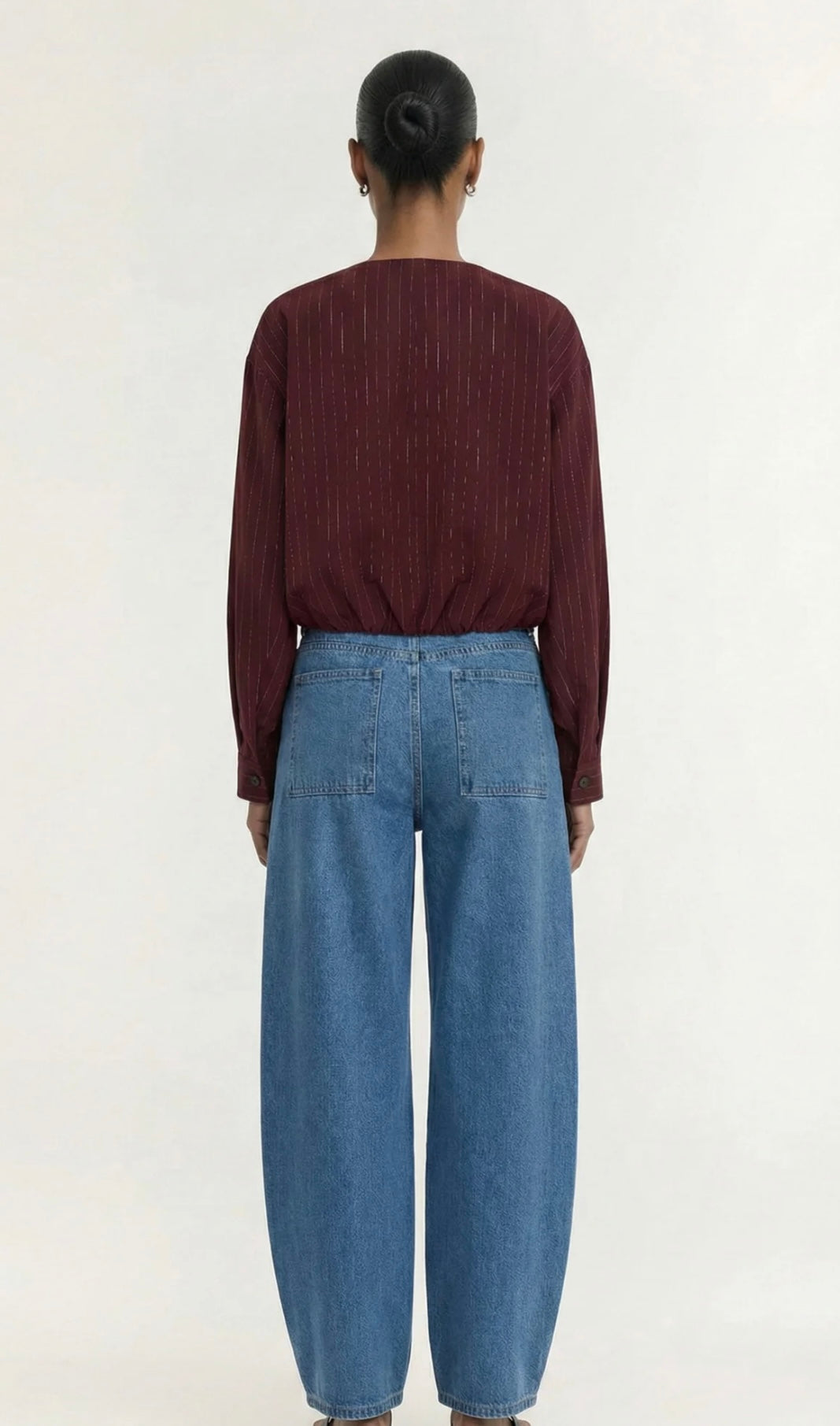 Reed Crop Jacket - Burgundy Stripe
