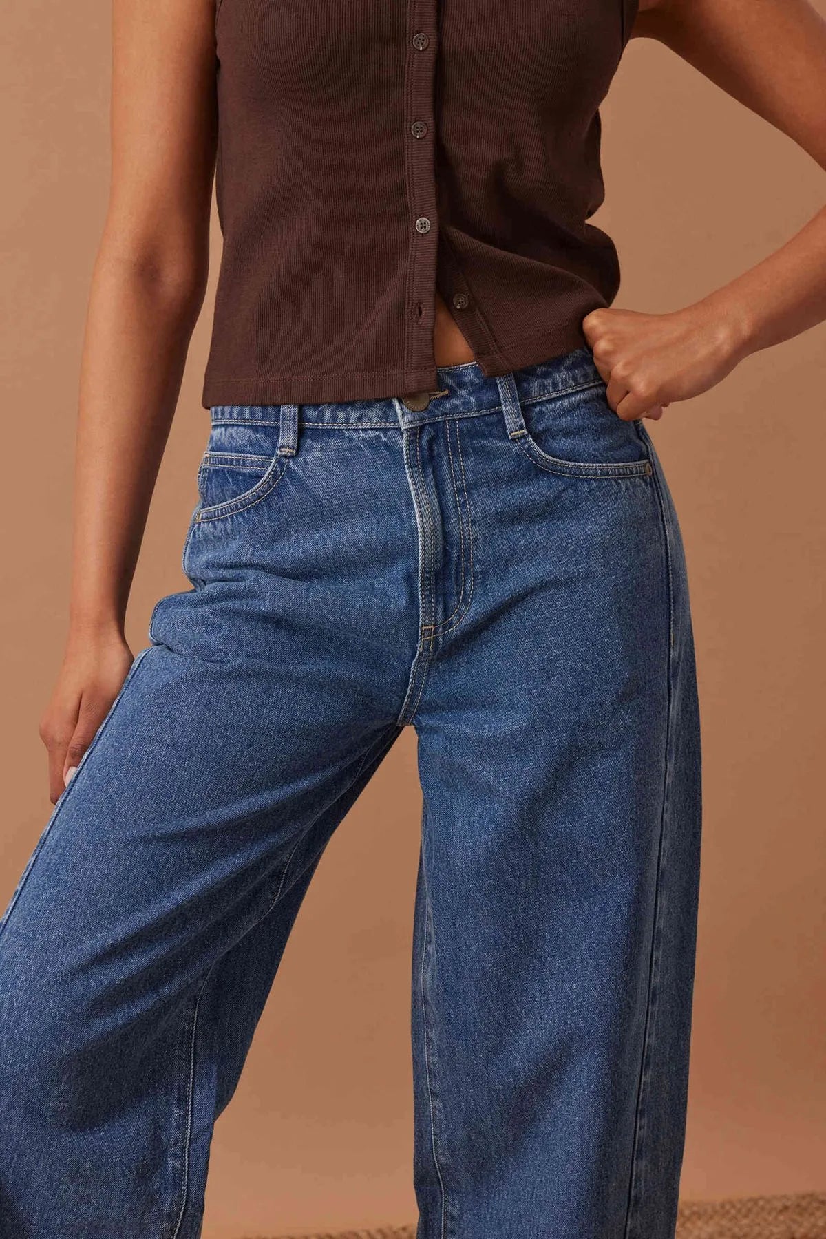 Leah Tapered Barrel Leg Jeans by Ceres Life