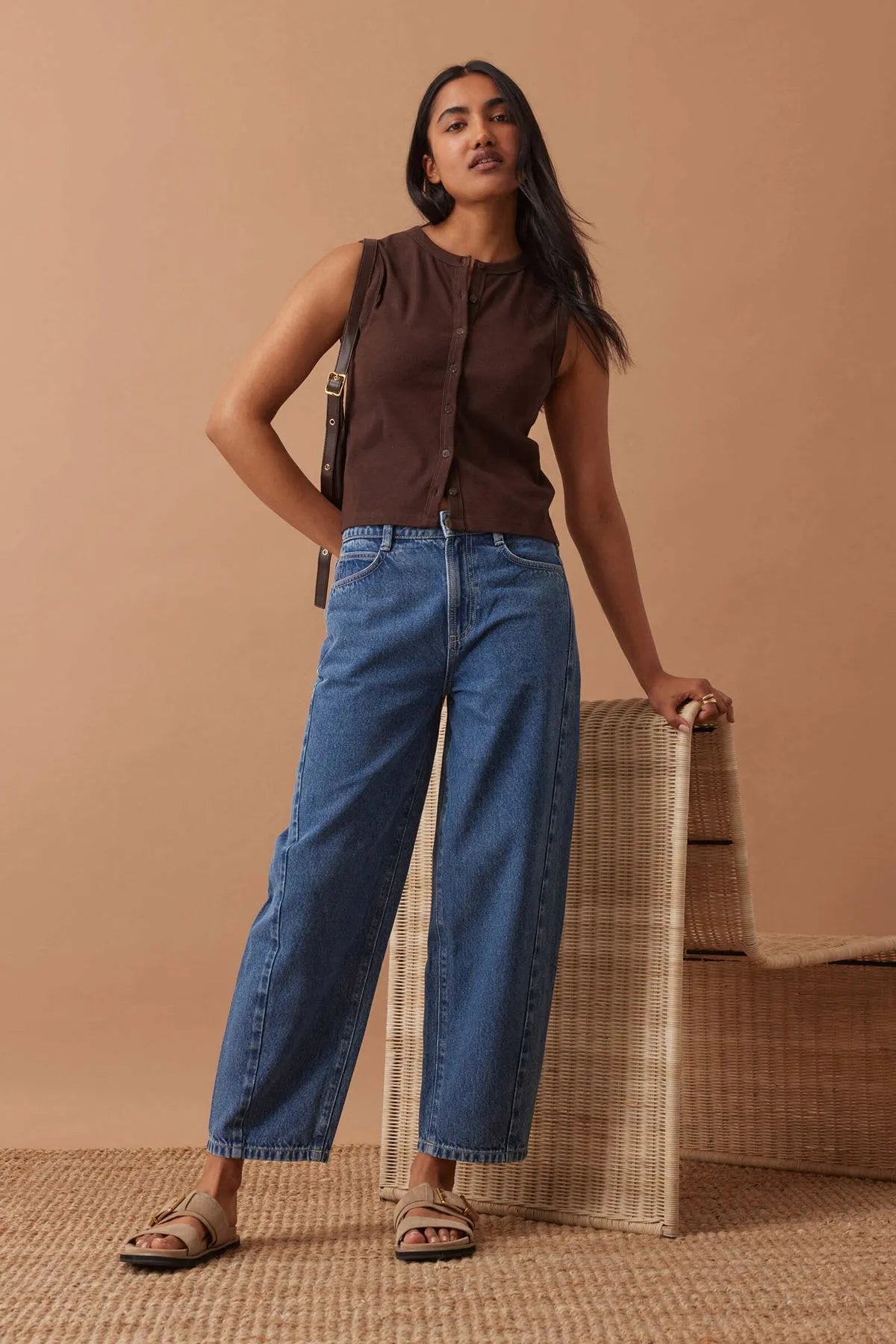Leah Tapered Barrel Leg Jeans by Ceres Life