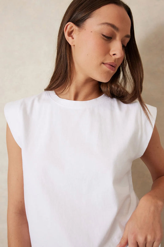 Ceres life Extended Shoulder Tee in White