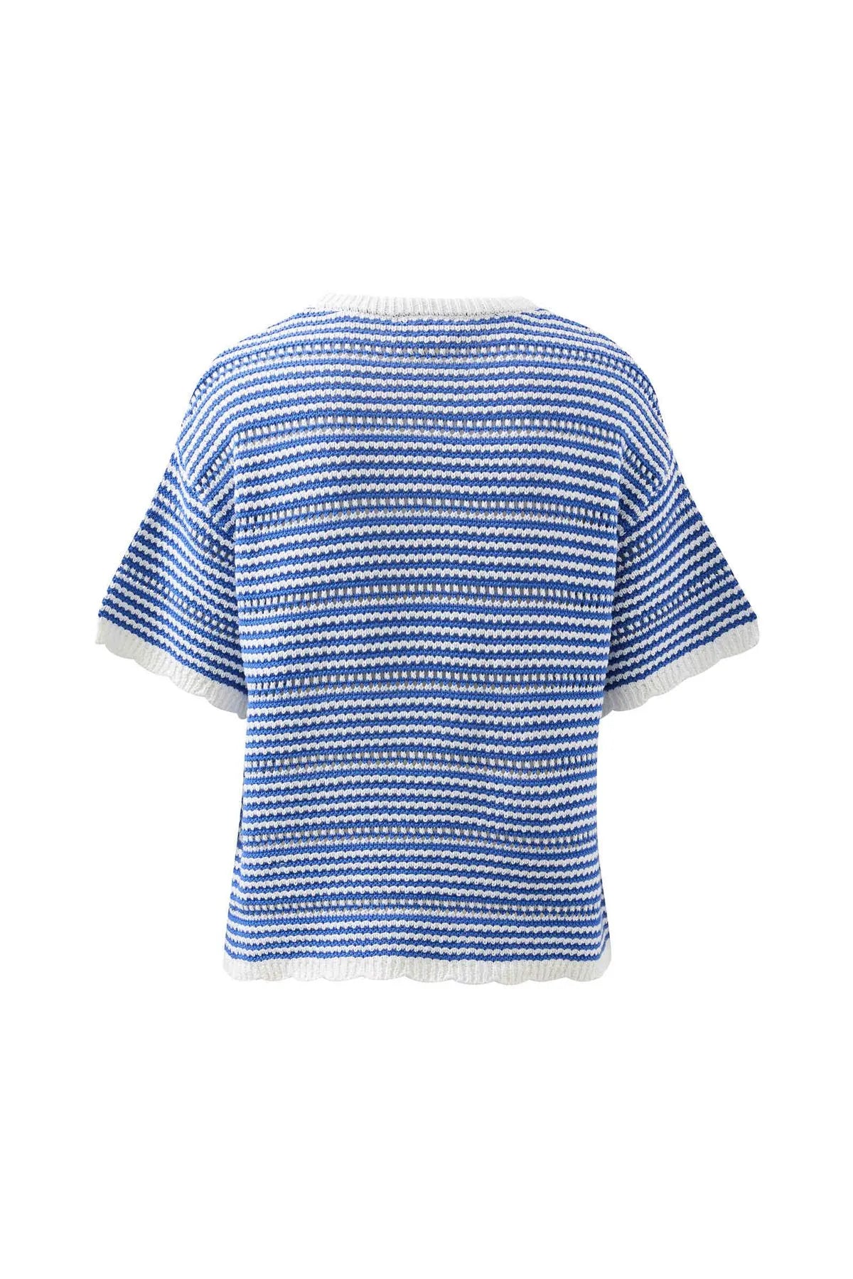 Ceres Life Nina Boxy Knit Tee in Summer Blue Stripe