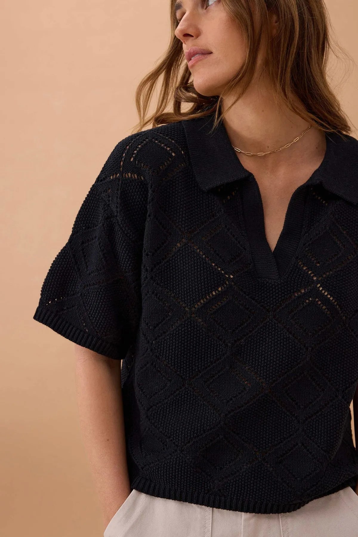 Ceres Life Demi Diamond Collared Knit