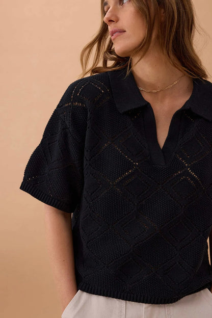 Ceres Life Demi Diamond Collared Knit