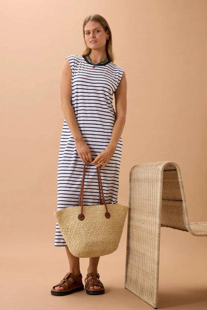 Ceres Life Paloma Dress in Navy Stripe