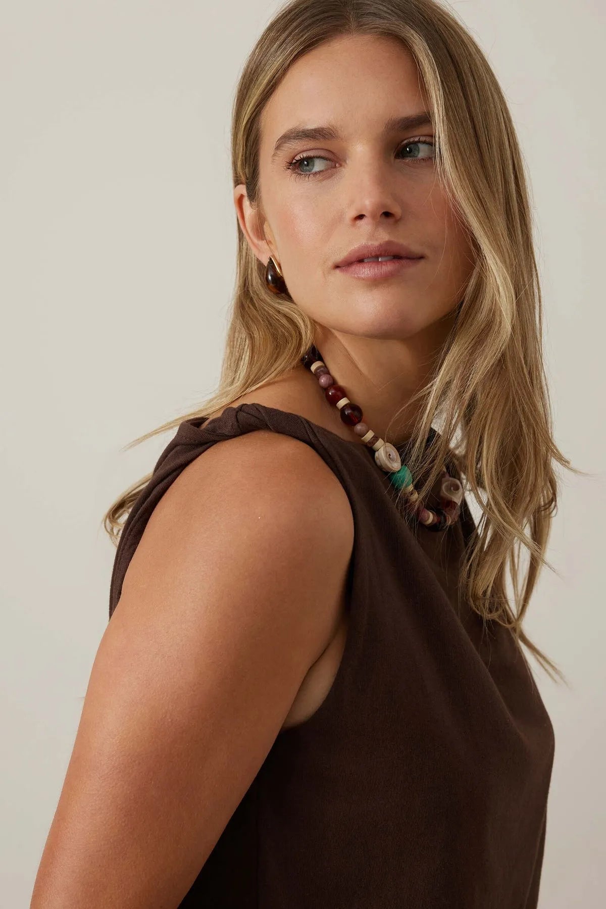 Tahlia Twist Tank in Chocolate