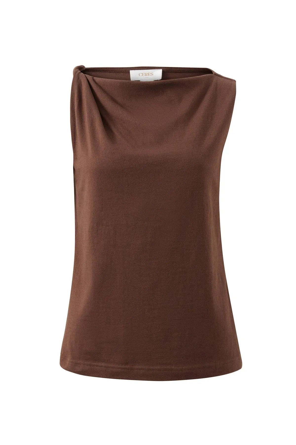 Tahlia Twist Tank in Chocolate