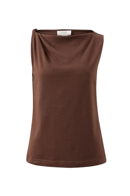 Tahlia Twist Tank in Chocolate