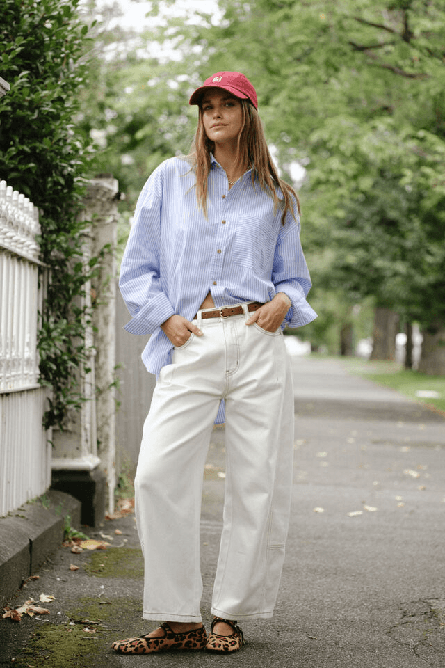 Ceres Life Darted Barrel Leg Jeans