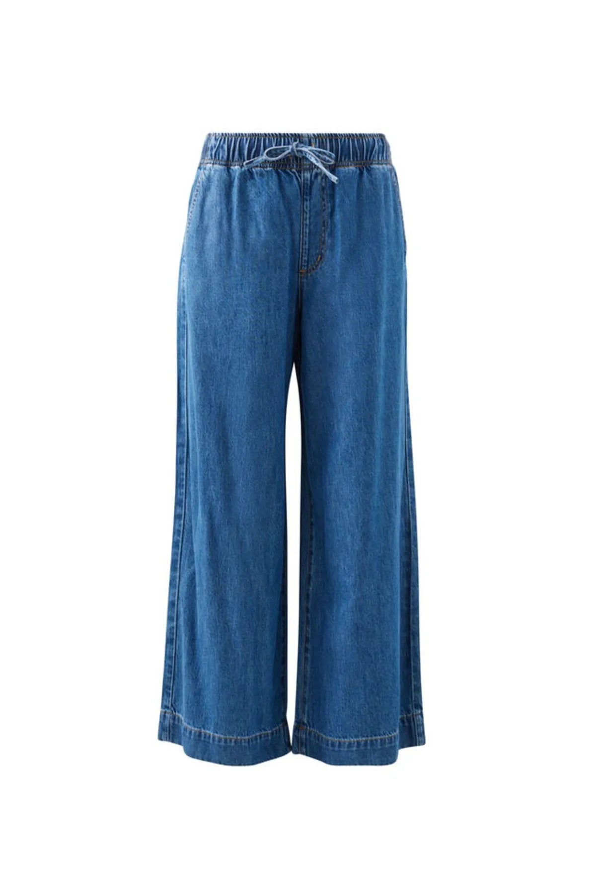 Ceres Life Andie Wide Leg Drawstring Pant in Fresh Indigo