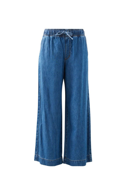 Ceres Life Andie Wide Leg Drawstring Pant in Fresh Indigo